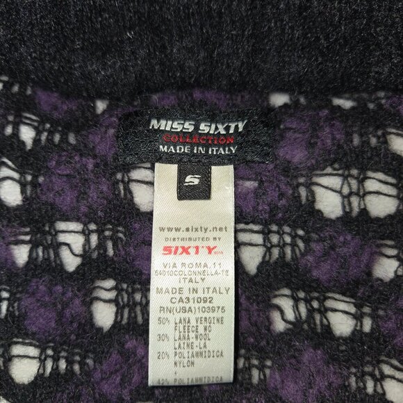 Vintage Miss Sixty Black and Purple Women's Sweater-vest, size S, made i… - Picture 4 of 7